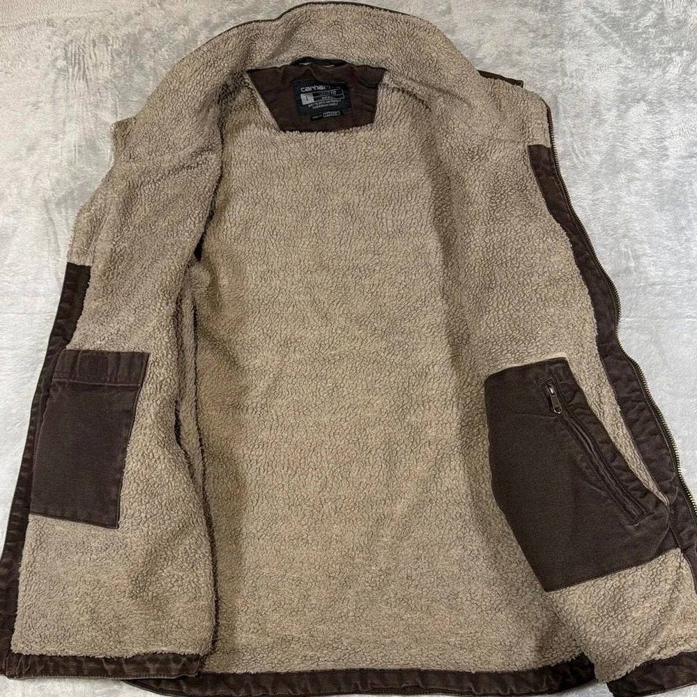Carhartt Sherpa-Lined Work Utility Vest | Brown | Large